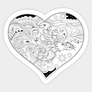 Fire-bird in the heart Sticker